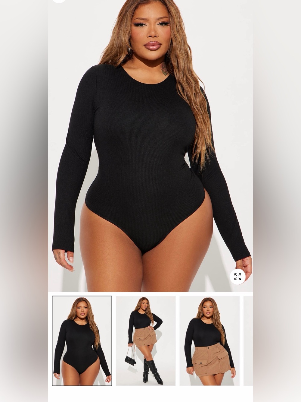 Becky Ribbed Bodysuit - Black Fashion Nova